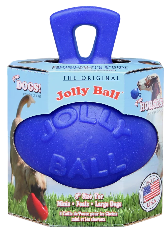 JOLL008D4.png Minge de joacă pentru cai, albastră, cu autoumflare, 20 cm – Jolly Pets Jolly Ball Dual - imagine 1