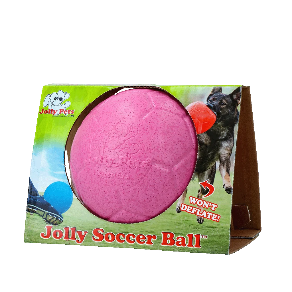 Minge de fotbal plutitoare pentru câini, roz, S, 15 cm – Jolly Pets Soccer Ball - imagine 1