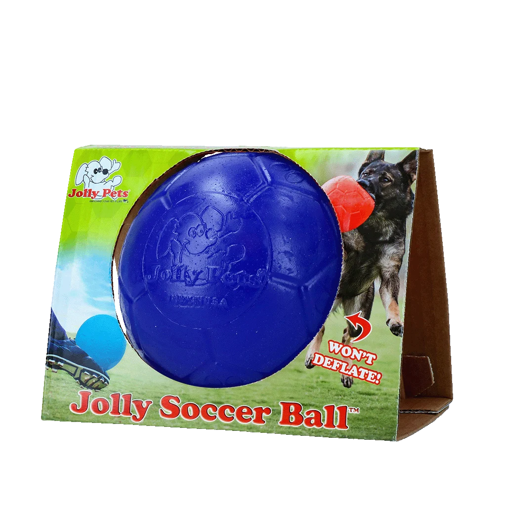 Minge plutitoare pentru câini, albastră, 15 cm – Jolly Pets Soccer Ball - imagine 1