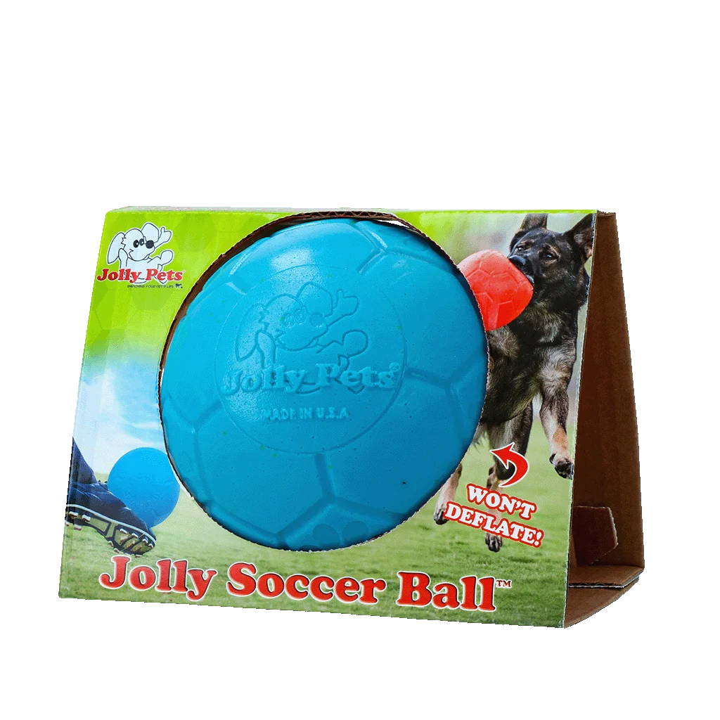JOLL036F.png Minge pentru aport, bleu, 15 cm – Jolly Pets Jolly Soccer Ball - imagine 1