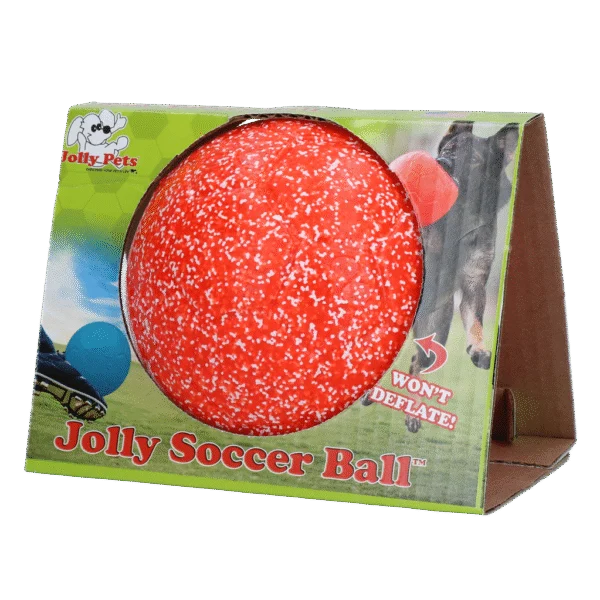 Minge de aport pentru câini, portocaliu și alb, 15 cm – Jolly Pets Jolly Soccer Ball