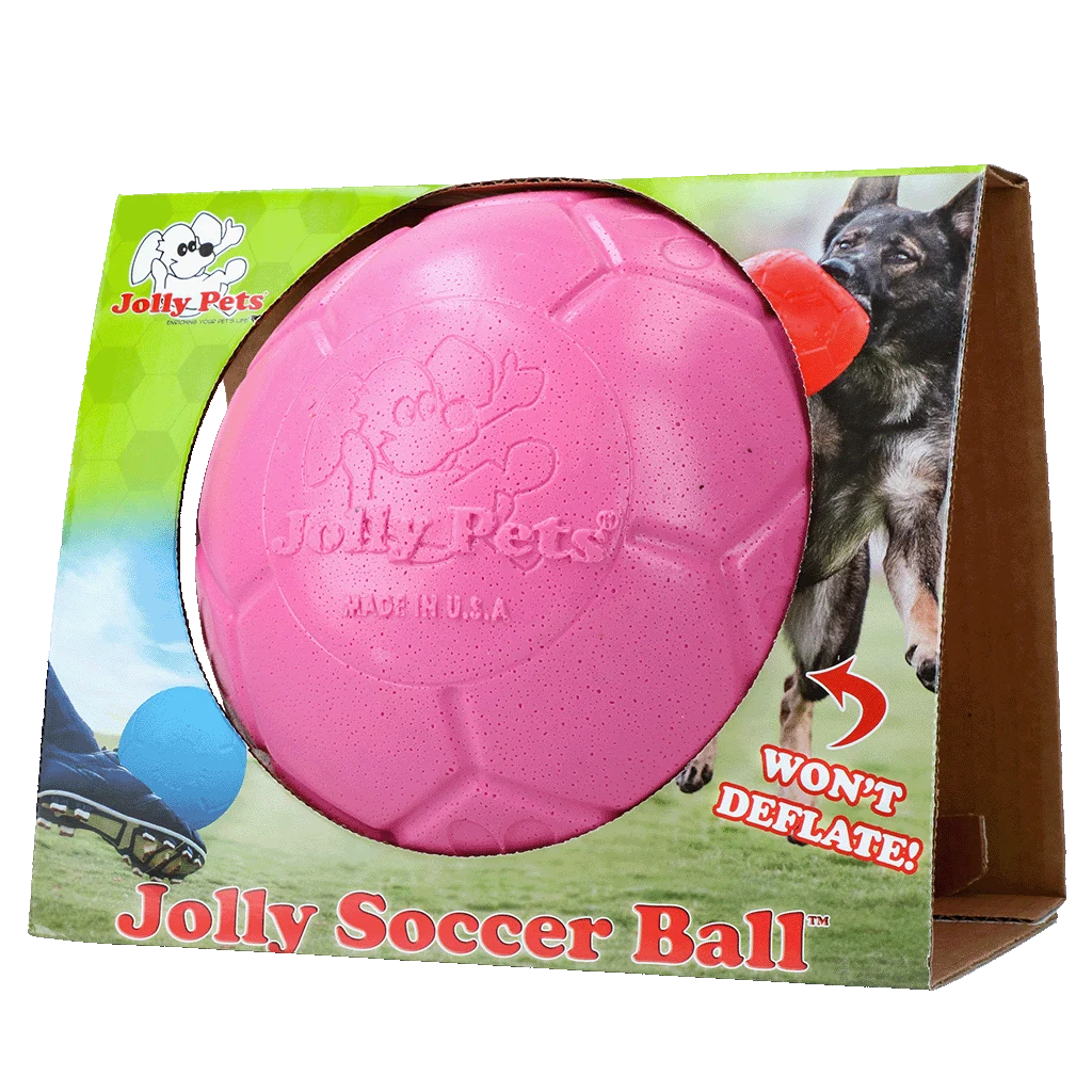 Minge pentru aport pentru câini, roz, 20 cm – Jolly Pets Jolly Soccer Ball - imagine 1