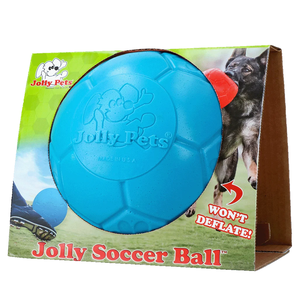 JOLL037F.png Minge de aport pentru câini, albastru deschis, 20 cm – Jolly Pets Jolly Soccer Ball - imagine 1