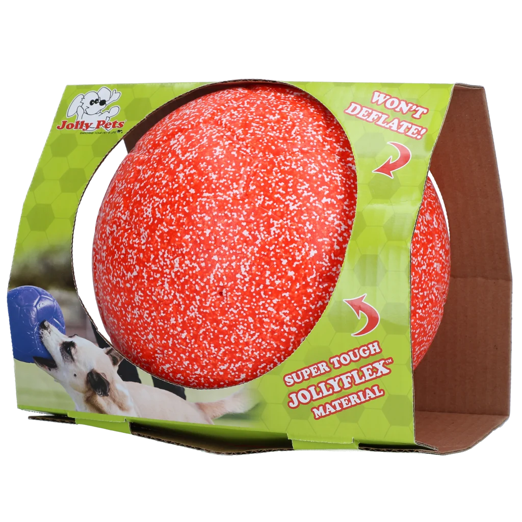 Minge de aport pentru câini, portocaliu și alb, 20 cm – Jolly Pets Jolly Soccer Ball - imagine 1