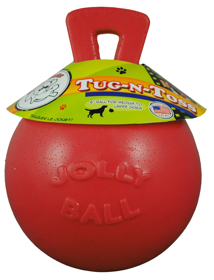 Minge plutitoare pentru câini roșie M (15 cm) – Jolly Pets Tug-n-Toss - imagine 1