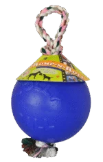 Minge pentru câini cu frânghie, plutitoare, albastră S (10 cm) – Jolly Pets Romp-n-Roll