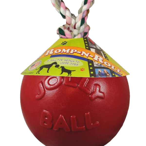 Minge pentru câini cu coardă, plutitoare, roșie M (15 cm) – Jolly Pets Romp-n-Roll
