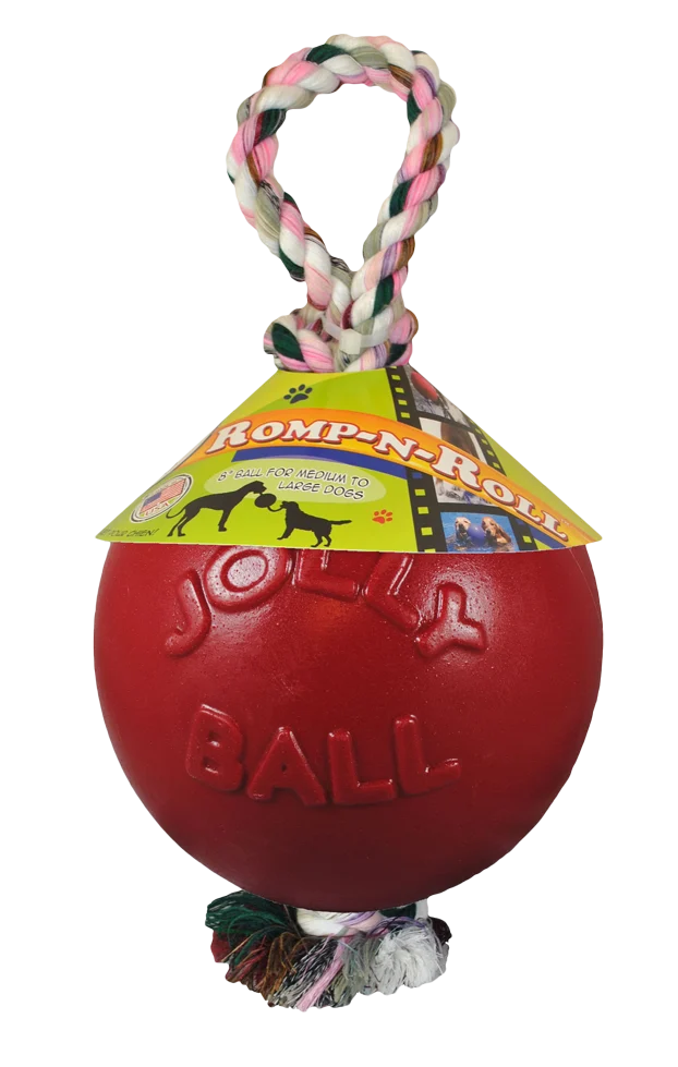 Minge pentru câini cu coardă, plutitoare, roșie M (15 cm) – Jolly Pets Romp-n-Roll - imagine 1