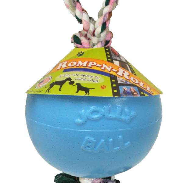 Minge pentru câini cu frânghie, plutitoare, afine M (15 cm) – Jolly Pets Romp-n-Roll