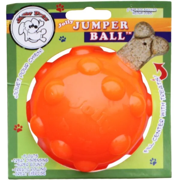 Minge pentru recompense pentru câini, din cauciuc TPR, 7,6 cm – Jolly Pets Jolly Jumper portocalie S