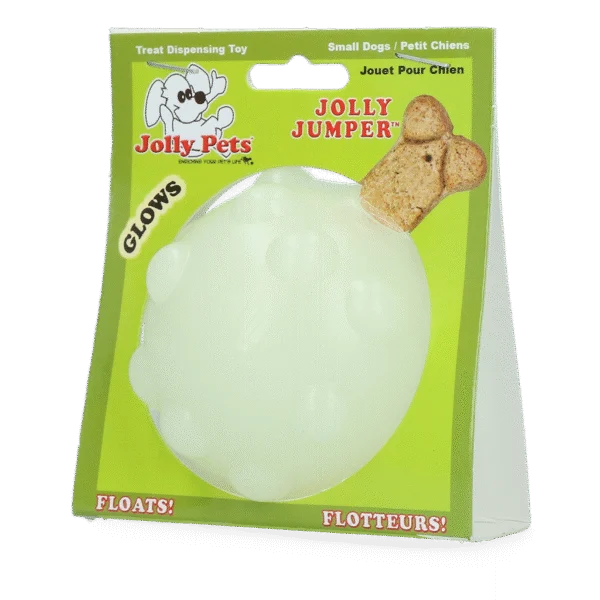 Minge pentru recompense pentru câini, din cauciuc TPR, 7,6 cm – Jolly Pets Jolly Jumper Glow in the Dark S