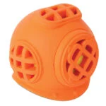 Minge de tenis pentru câini cu chițăitoare și cască din cauciuc – JW Helmet Heads Diver - imagine 2