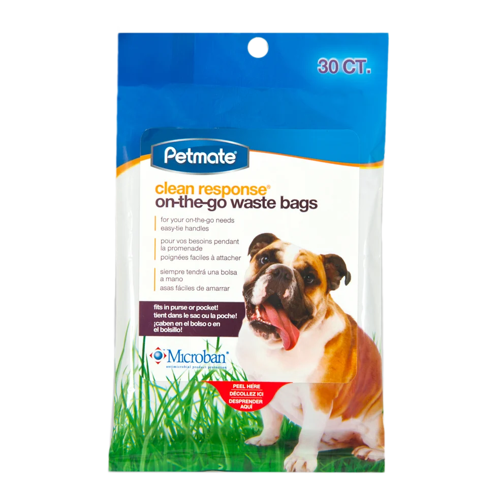 Pungi pentru excremente pentru plimbări, 30 de bucăți – Petmate Clean Response on-the-go Waste Bags - imagine 1
