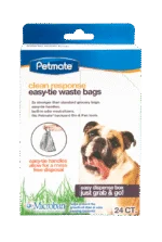 Pungi pentru excremente, care se leagă, 24 de bucăți, 31 x 33 cm – Petmate Clean Response Easy-Tie Waste Bags