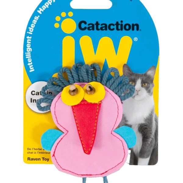 Corb de jucărie pentru pisici cu iarba mâței și clopoței, 12 x 7 cm – JW Cataction Raven Toy