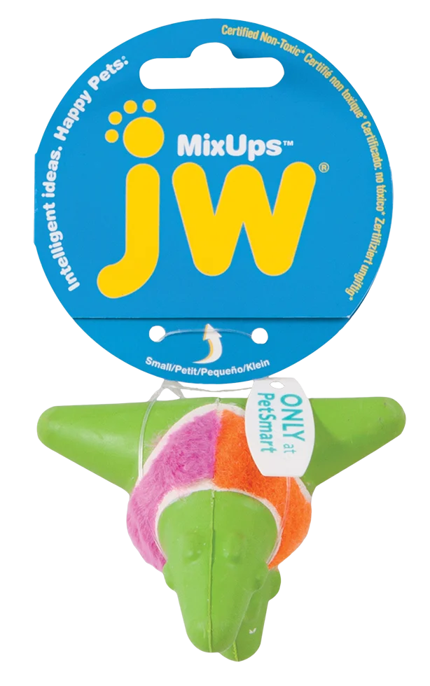 Minge pentru câini din pluș și cauciuc, 7,5 cm – JW Mixups Arrow Ball S - imagine 1