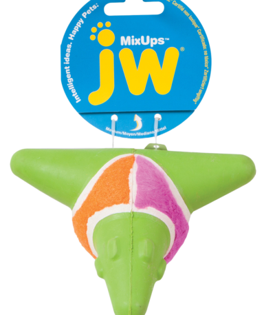Minge pentru câini cu chițăitoare și trei materiale – JW Mixups Arrow Ball M