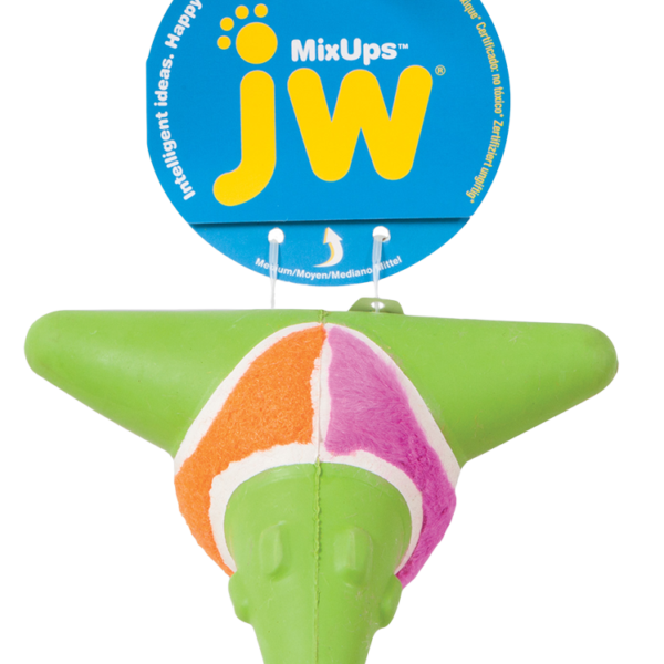 Minge pentru câini cu chițăitoare și trei materiale – JW Mixups Arrow Ball M