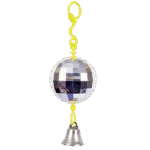 Glob disco pentru păsări, cu clopoțel – JW Activitoy Disco Ball - imagine 2