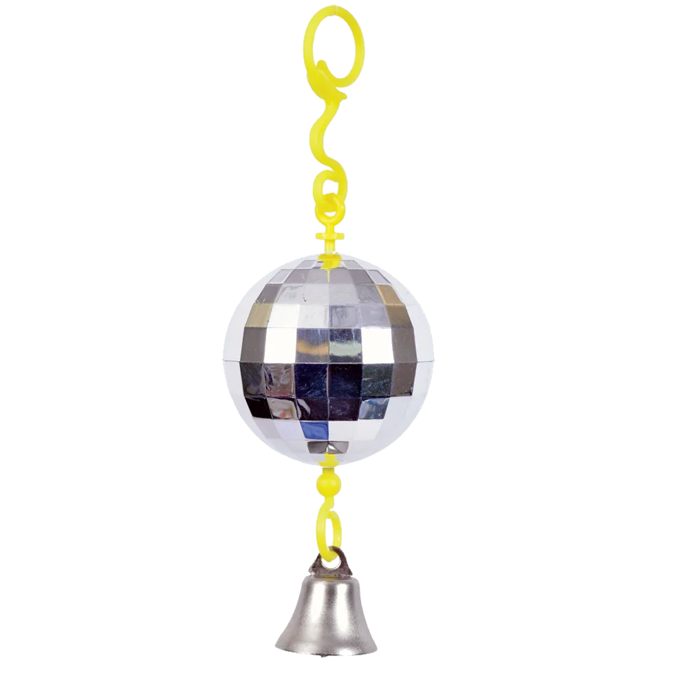 Glob disco pentru păsări, cu clopoțel – JW Activitoy Disco Ball - imagine 2