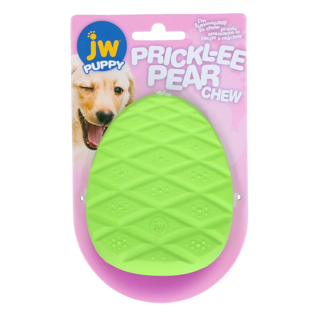 Jucărie de ros pentru căței din cauciuc texturat – JW Prickl-ee Pear Teether - imagine 1