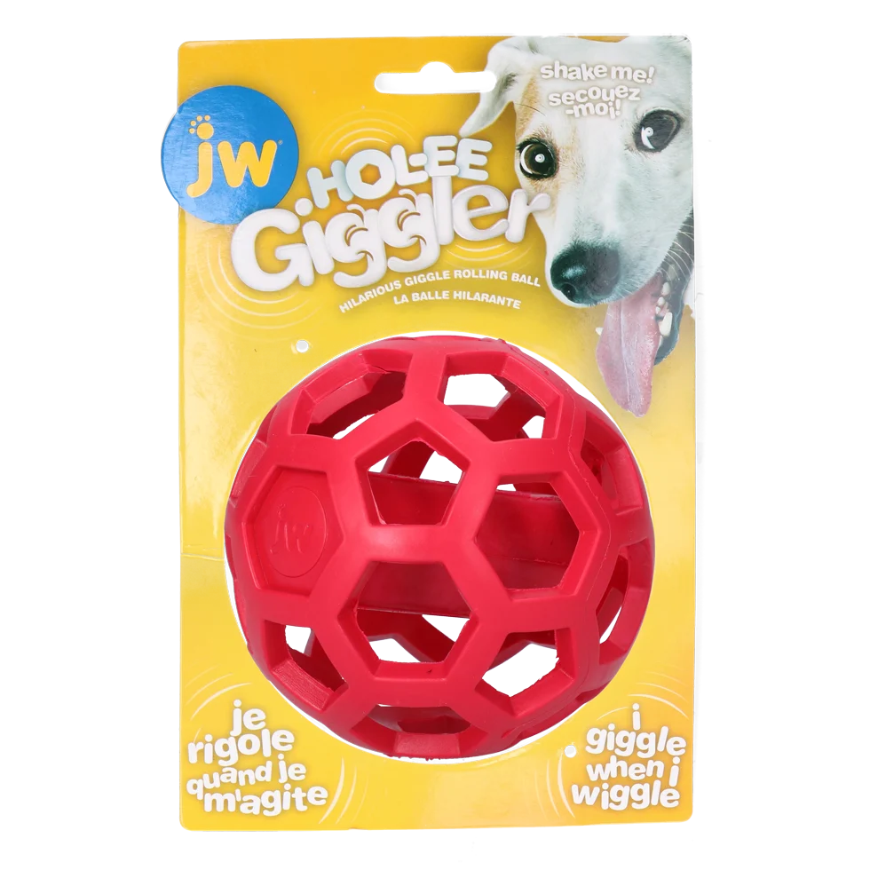 Minge pentru câini din cauciuc natural, cu sunet, Ø 11,5 cm – JW Hol-ee Giggler - imagine 1
