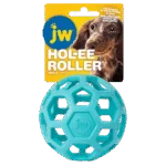 Minge pentru câini din cauciuc natural, pentru recompense, 9 cm, Bleu deschis – JW Hol-ee Roller Small
