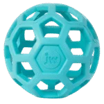 Minge pentru câini din cauciuc natural, pentru recompense, 9 cm, Bleu deschis – JW Hol-ee Roller Small - imagine 2