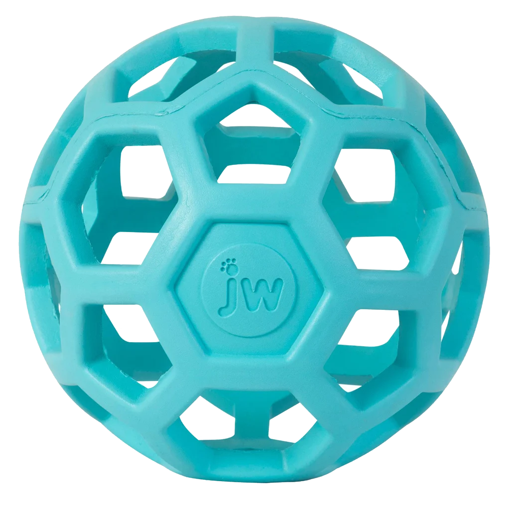 Minge pentru câini din cauciuc natural, pentru recompense, 9 cm, Bleu deschis – JW Hol-ee Roller Small - imagine 2