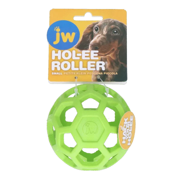 Minge pentru câini din cauciuc natural, pentru recompense, 9 cm, Verde – JW Hol-ee Roller Small