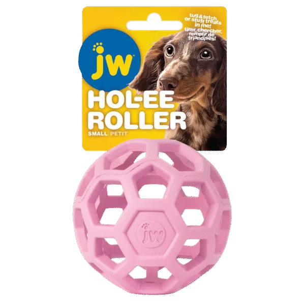 Minge pentru câini din cauciuc natural, pentru recompense, 9 cm, Roz – JW Hol-ee Roller Small