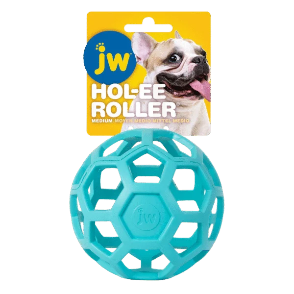 Minge pentru câini din cauciuc natural, pentru recompense, 11,5 cm, Albastru deschis – JW Hol-ee Roller