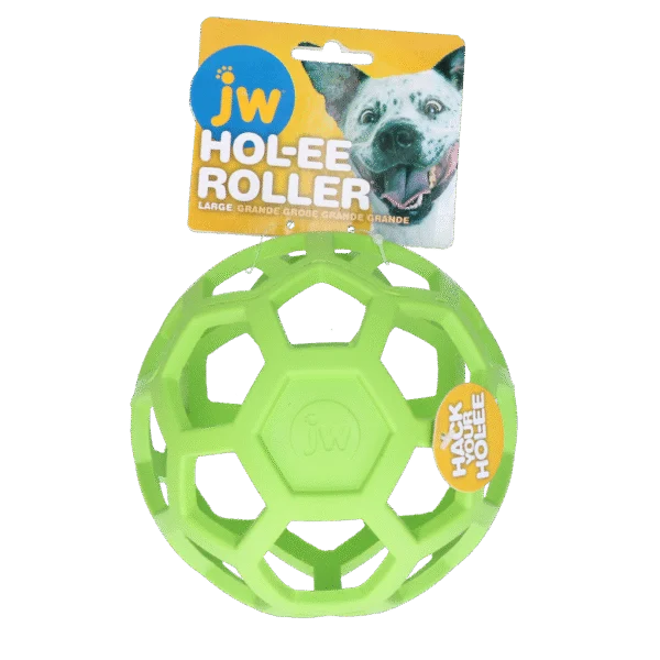 Minge pentru câini din cauciuc natural, pentru recompense, 15 cm, verde – JW Hol-ee Roller