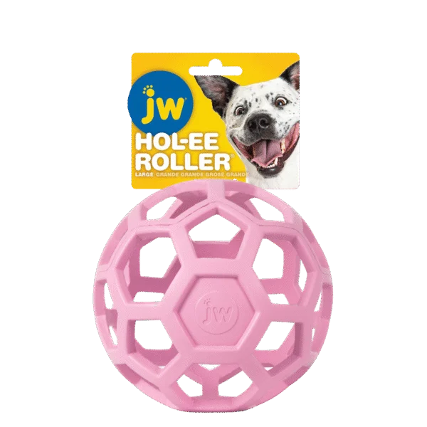 Minge pentru câini din cauciuc natural, pentru recompense, 15 cm, roz – JW Hol-ee Roller