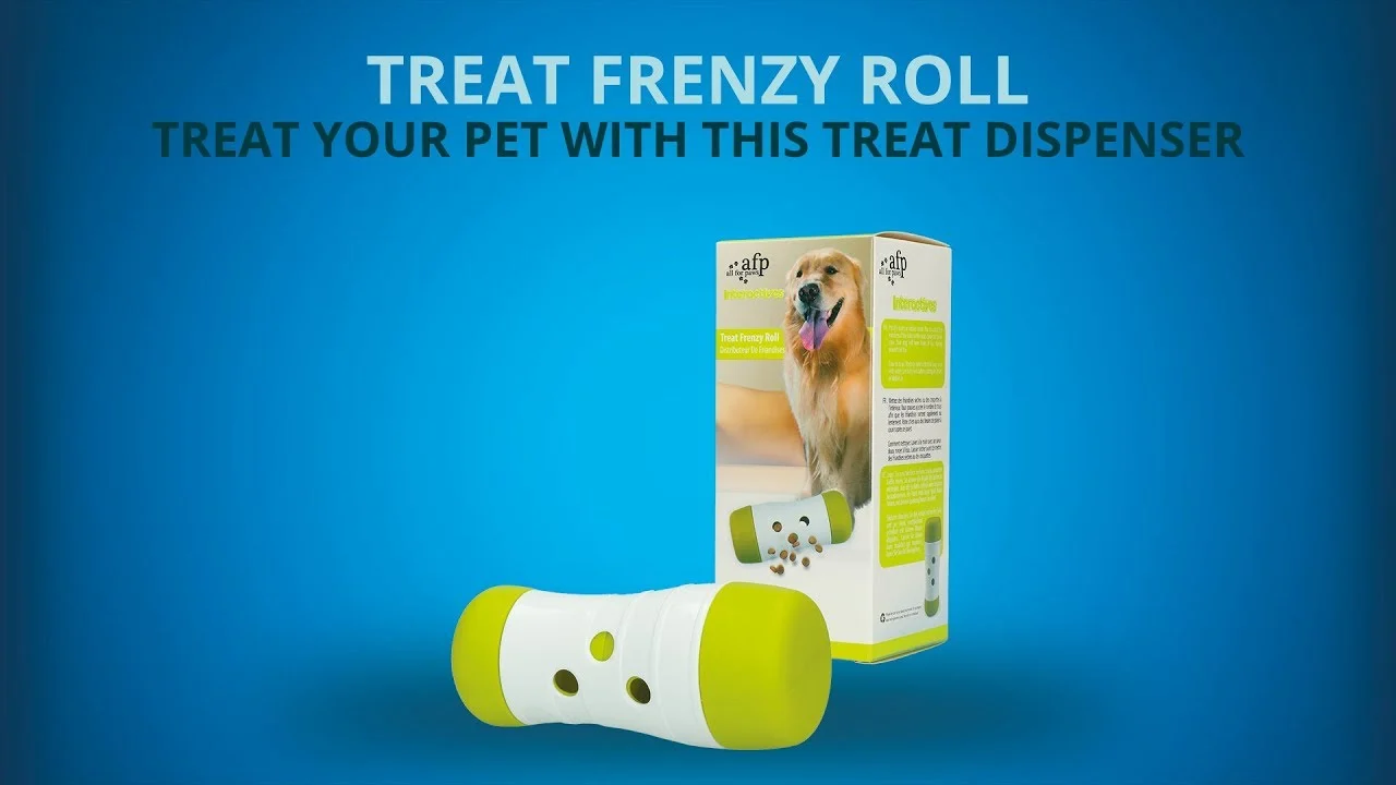 Dispenser de recompense pentru câini, cu dozare reglabilă, 15,5 x ø 6 cm – AFP Interactives - Treat Frenzy Roll - imagine 6