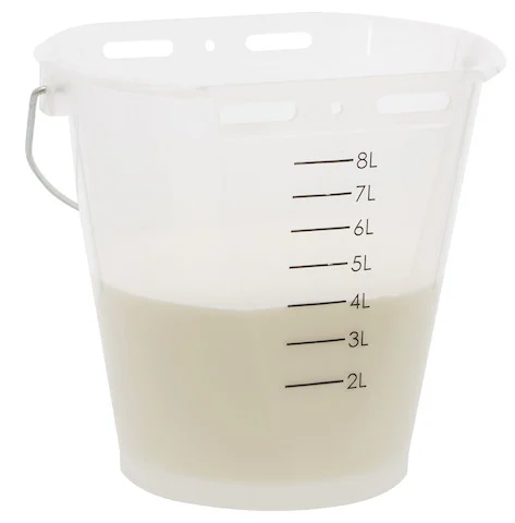 Găleată transparentă albă pentru viței, cu gradație, 8 l - imagine 3