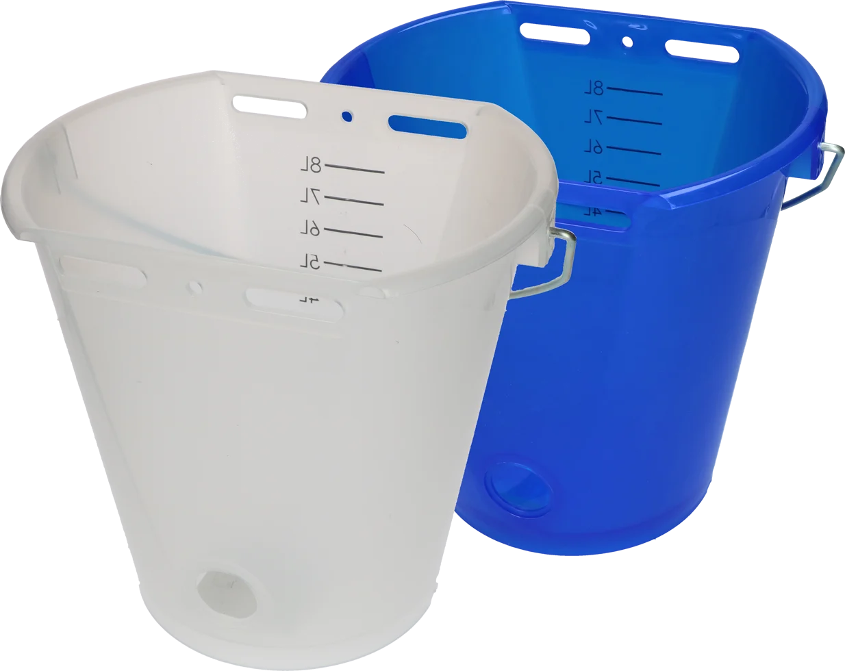 Găleată transparentă albă pentru viței, cu gradație, 8 l - imagine 2