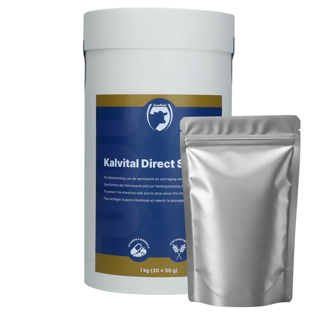 Supliment furajer pentru viței cu fibre și electroliți, 20 x 50 g – Excellent Kalvital Direct Stop - imagine 1