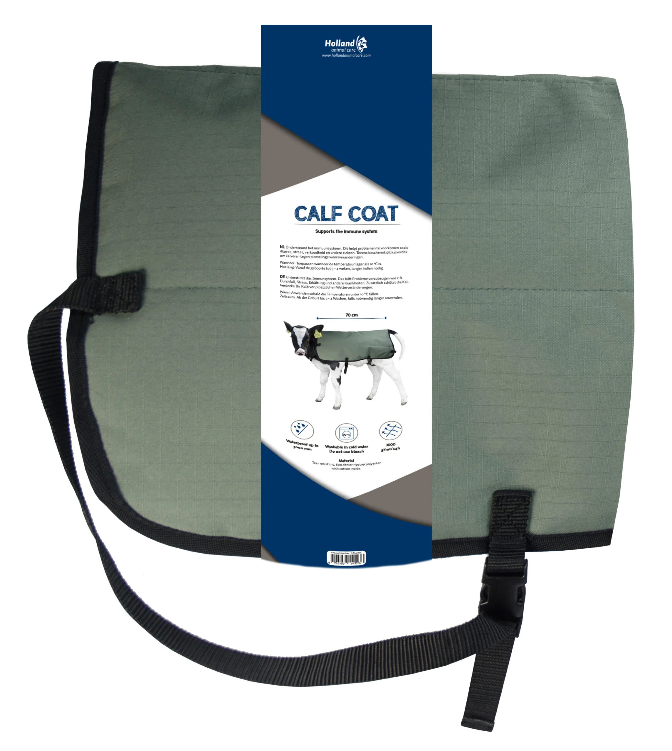 Pătură pentru viței, impermeabilă și respirabilă, 70 cm – Hofman Animal Care Calf Coat - imagine 1