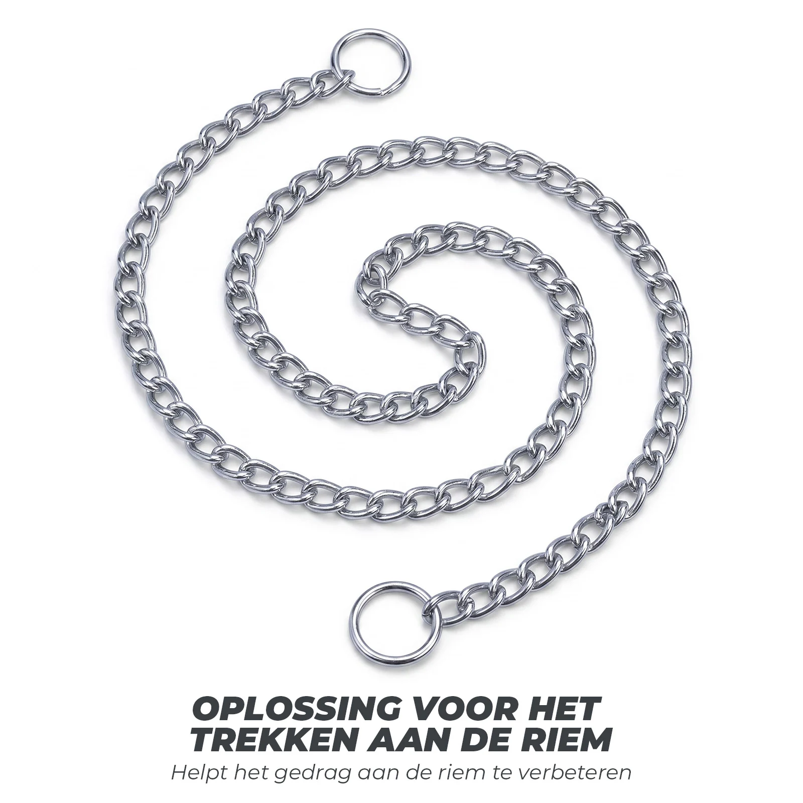 Lanț de dresaj pentru câini, cromat, 55 cm x 3 mm – Hofman Animal Care - imagine 2