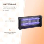 Lampă pentru insecte cu UV A și grilaj electric, 2 x 15 W – Knock Pest Insect Killer - imagine 2