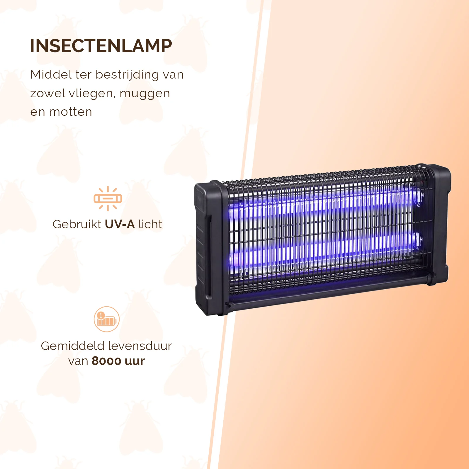 Lampă pentru insecte cu UV A și grilaj electric, 2 x 15 W – Knock Pest Insect Killer - imagine 2
