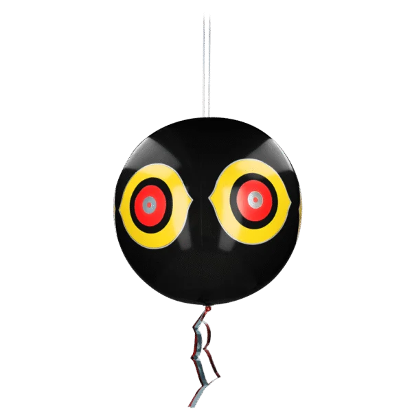 Balon de speriat păsările cu șnur pentru agățare, Negru, Ø 40 cm – Knock Pest