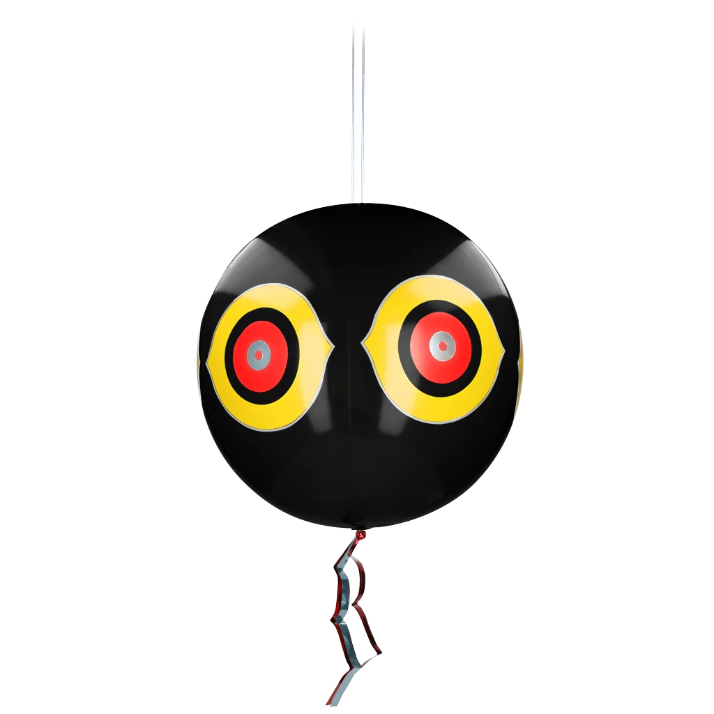 Balon de speriat păsările cu șnur pentru agățare, Negru, Ø 40 cm – Knock Pest - imagine 1