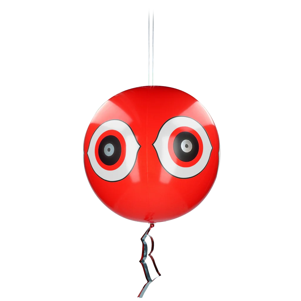 Balon pentru alungarea păsărilor cu șnur de agățare, roșu, Ø 40 cm – Knock Pest - imagine 1
