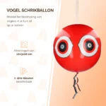 Balon pentru alungarea păsărilor cu șnur de agățare, roșu, Ø 40 cm – Knock Pest - imagine 2