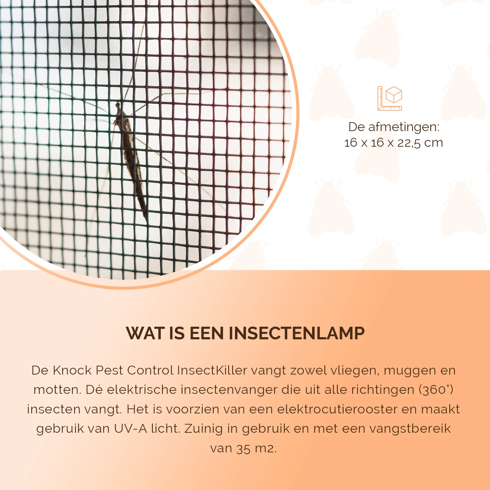 Lampă antiinsecte cu UV-A și grilaj electric, 5 W – Knock Pest Insect Killer - imagine 5