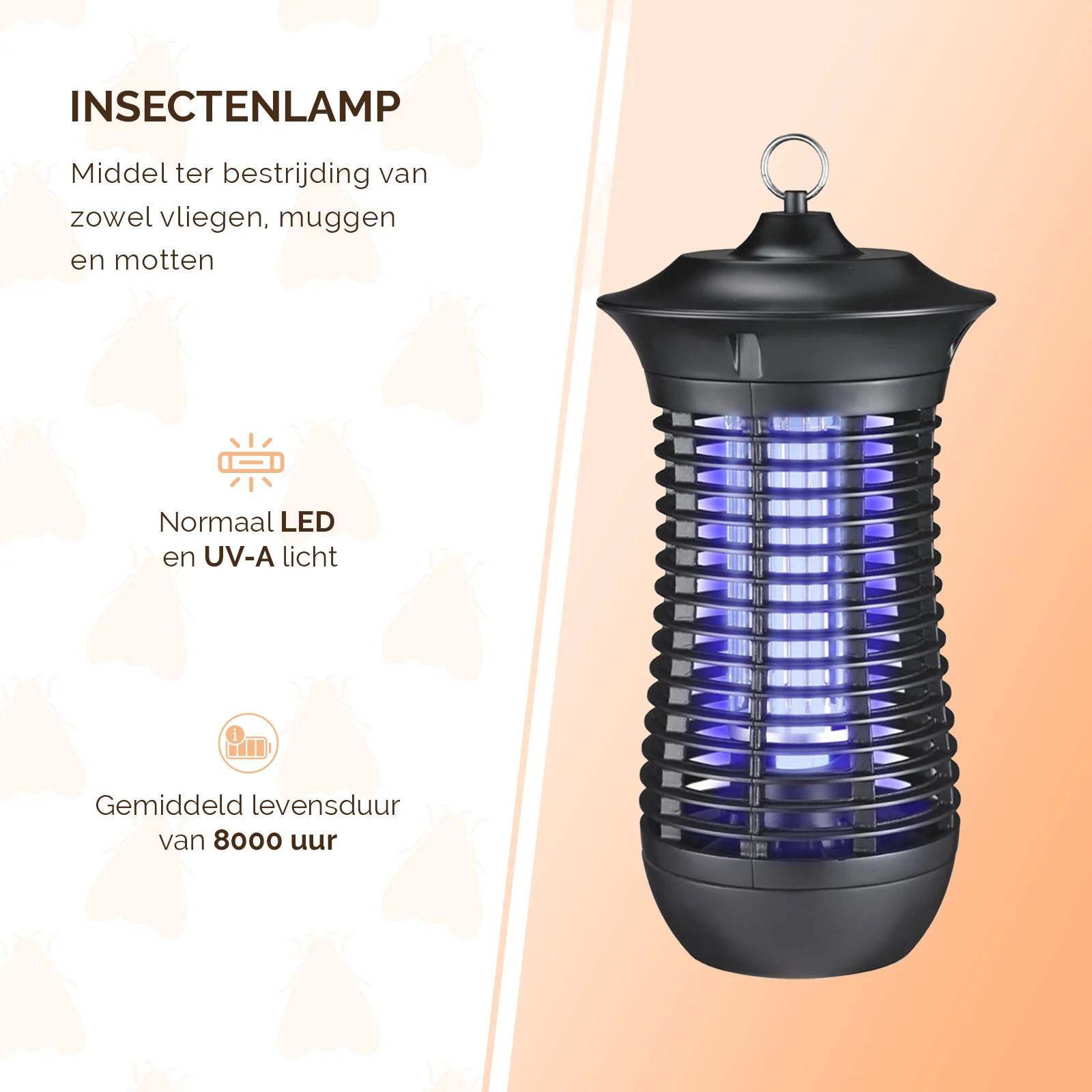 Lampă pentru insecte cu UV-A și grilă electrică, 18 W – Knock Pest Insect Killer - imagine 2