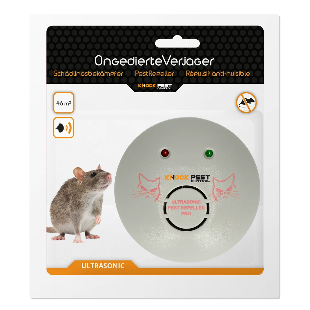 Aparat cu ultrasunete împotriva dăunătorilor, cu alimentare la priză, până la 46 m² – Knock Pest Ultrasonic Pest Repeller Home - imagine 1