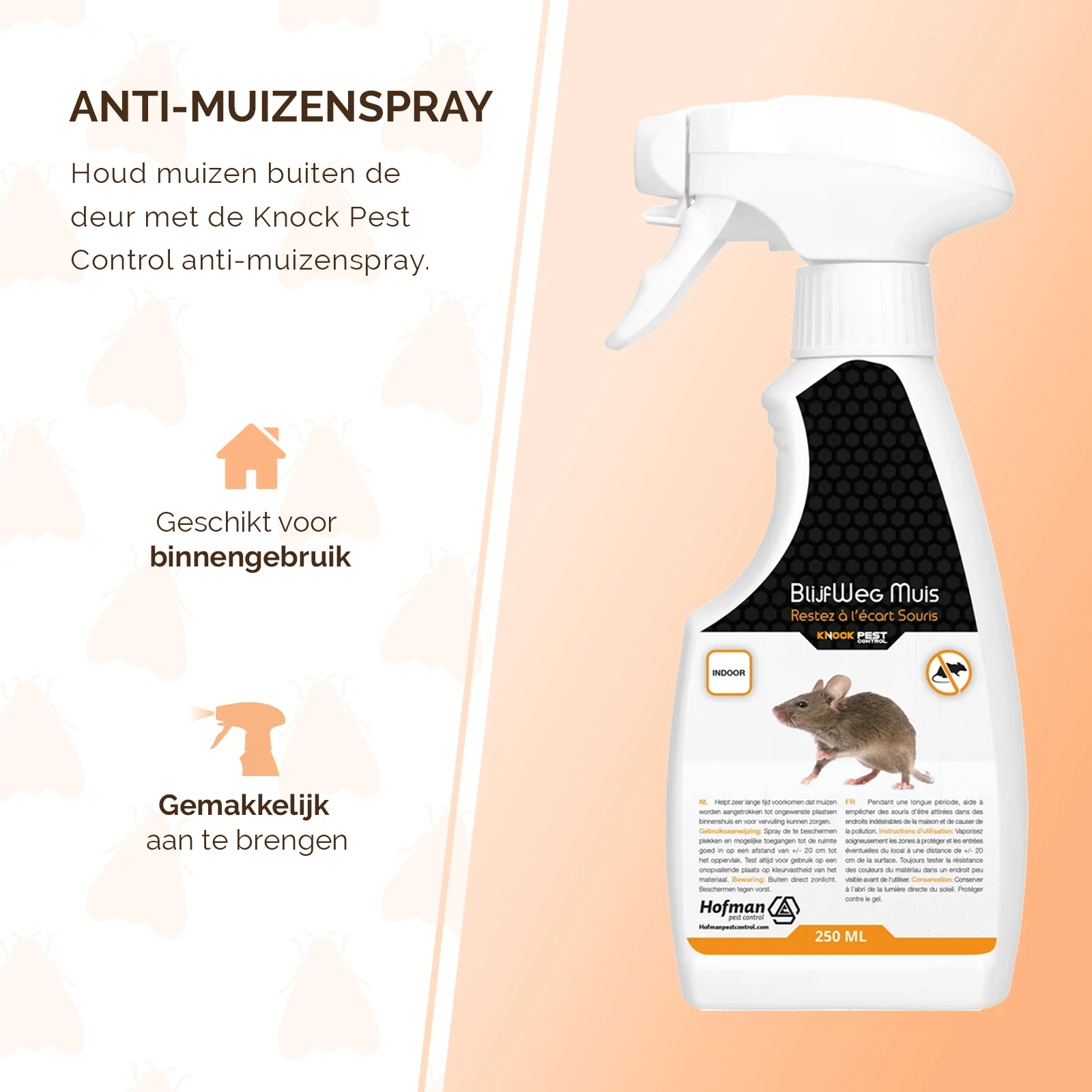 Spray repelent pentru șoareci, pentru interior, 250 ml – Knock Pest BlijfWeg Muis - imagine 2